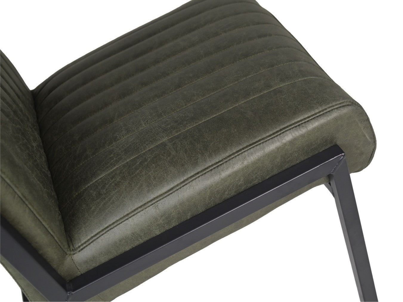 HSM Collection-Esszimmerstuhl Texas S/2-55x50x85-Grün/Schwarz-Leder/Metall