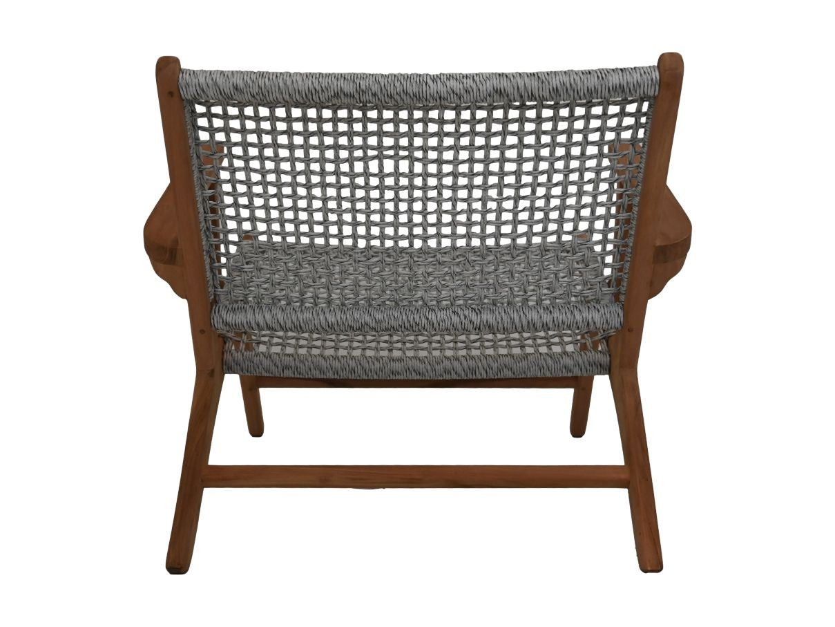HSM Collection-Gartensessel Rio Mit Armlehne-80x80x67-Natur/Grau-Teak/Bananenblatt
