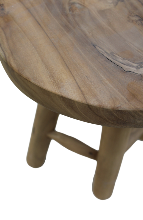 HSM Collection-Runde Hocker-ø40x50-Natur-Teak
