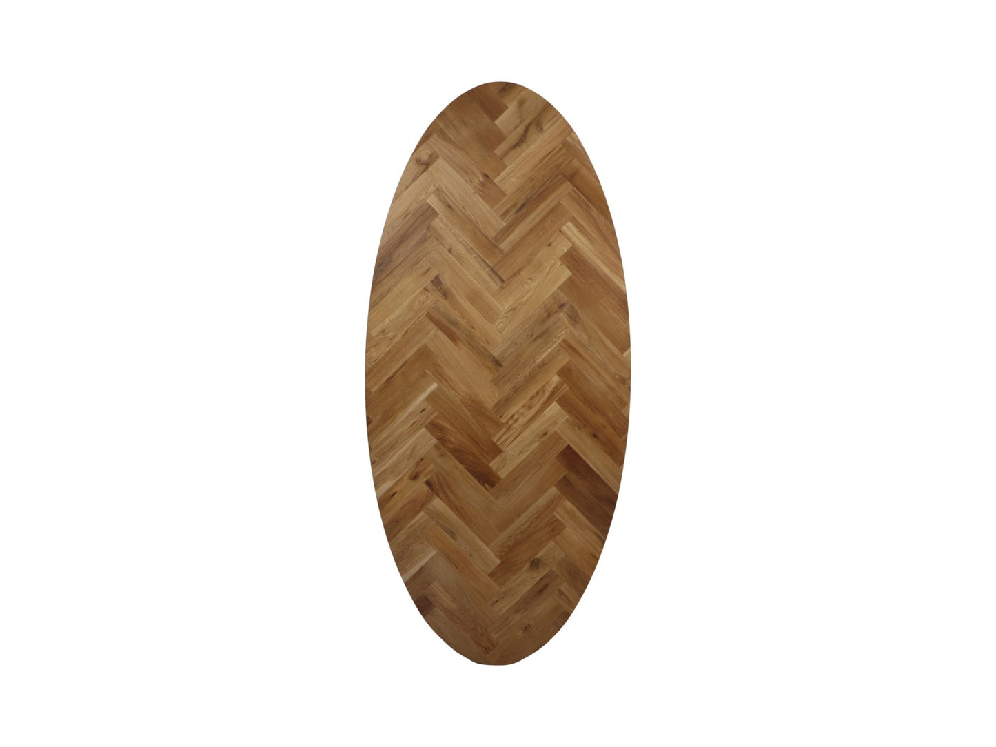 HSM Collection - Ovaler Tischplatte Fishbone - 220x110x4 - Natur - Eiche