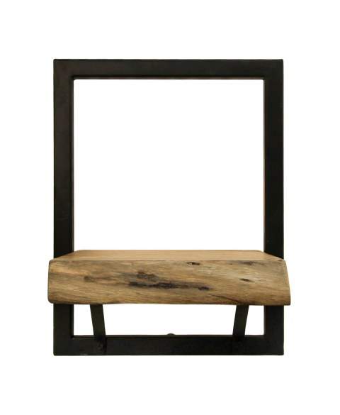HSM Collection-Wandregal Levels Live Edge -25x22x32-Natur/Schwarz-Akazie/Metall