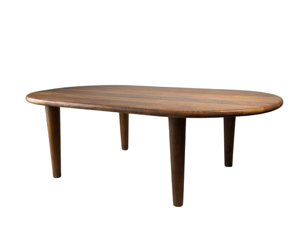 HSM Kollektion - Ovaler Couchtisch Tide-130x70x39-Braun-Mango