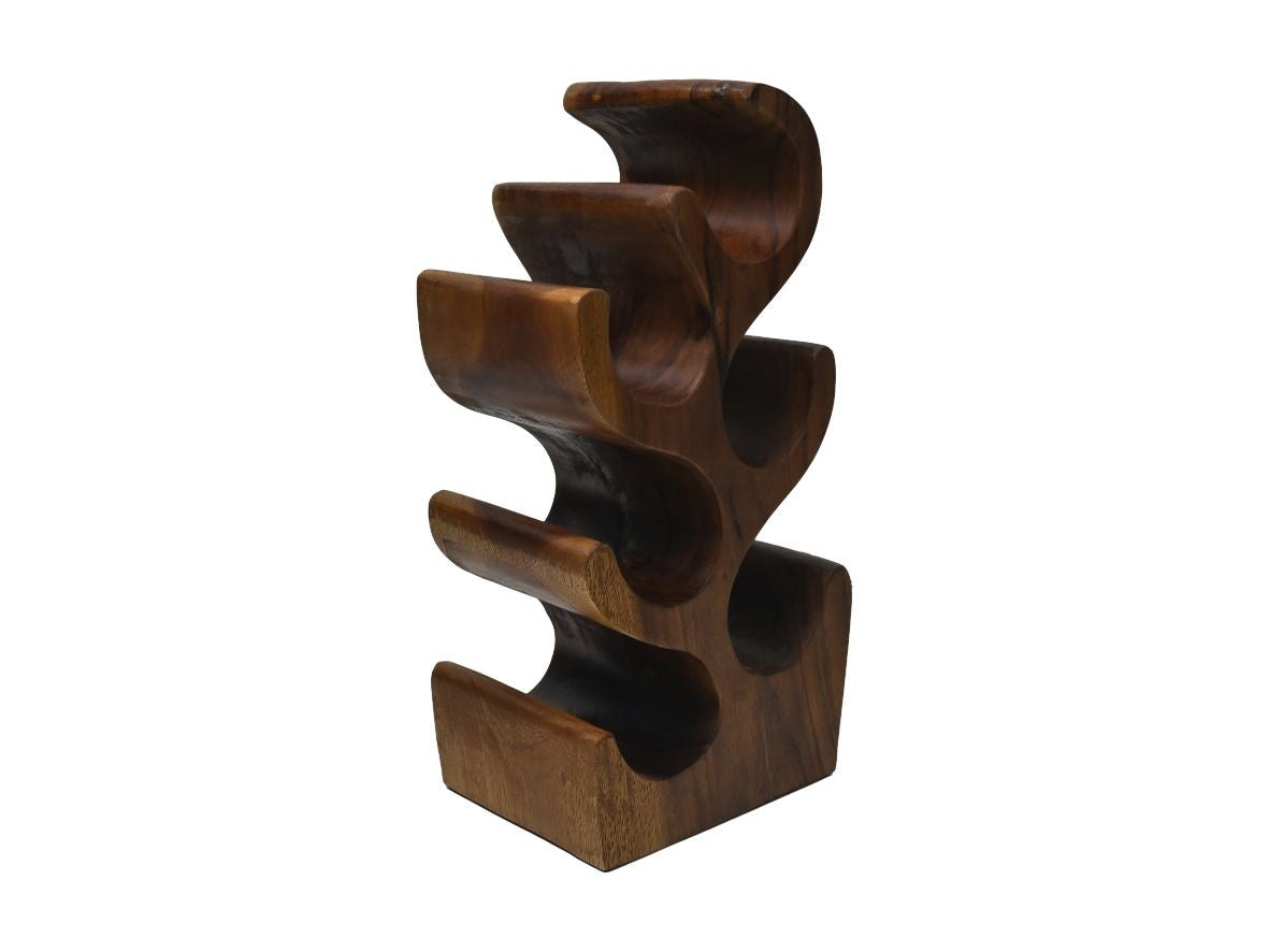 HSM Collection-Stand Weinregal Vins 6 Flaschen-27x18x50-Braun-Munggur