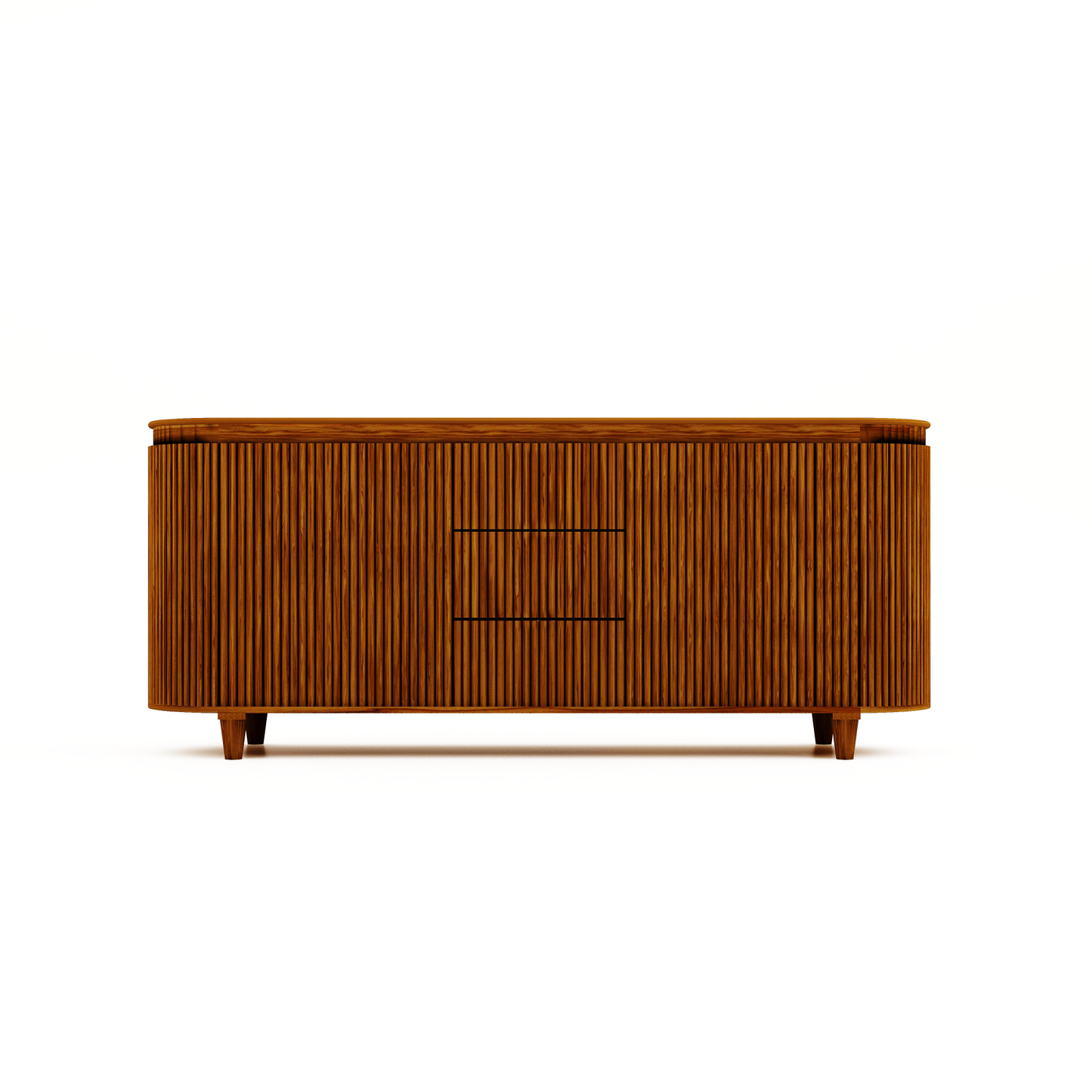 HSM Kollektion-Sideboard Tide 4 Tür 3 Schublade-190x45x80-Braun-Mango