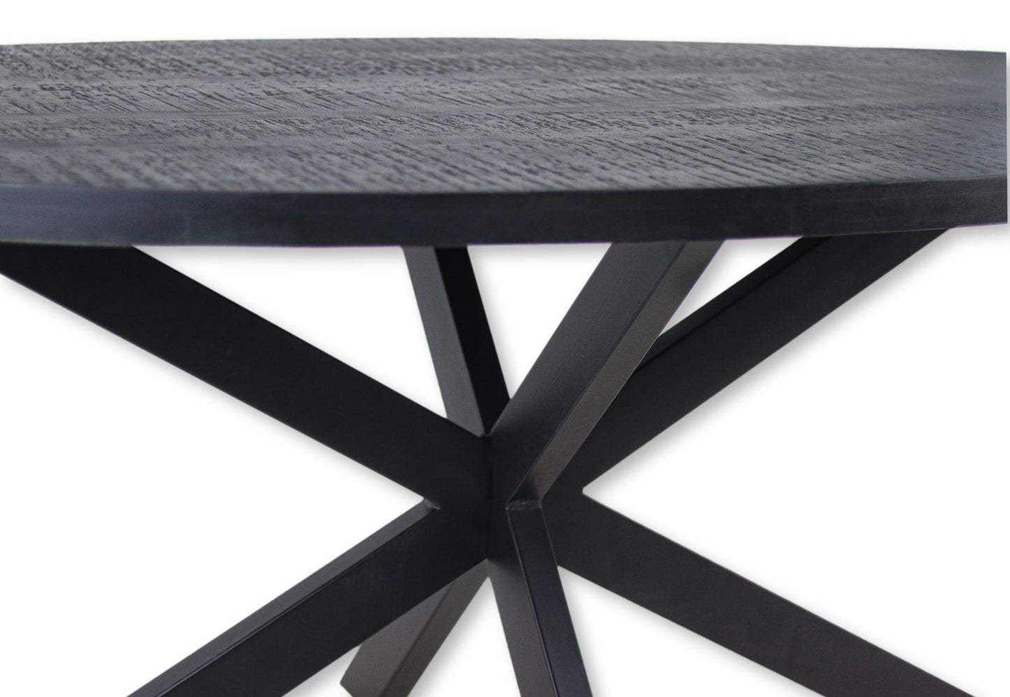 HSM Collection - Ovaler Esstisch Melbourne - 160x90x76 - Schwarz - Mango/Metall