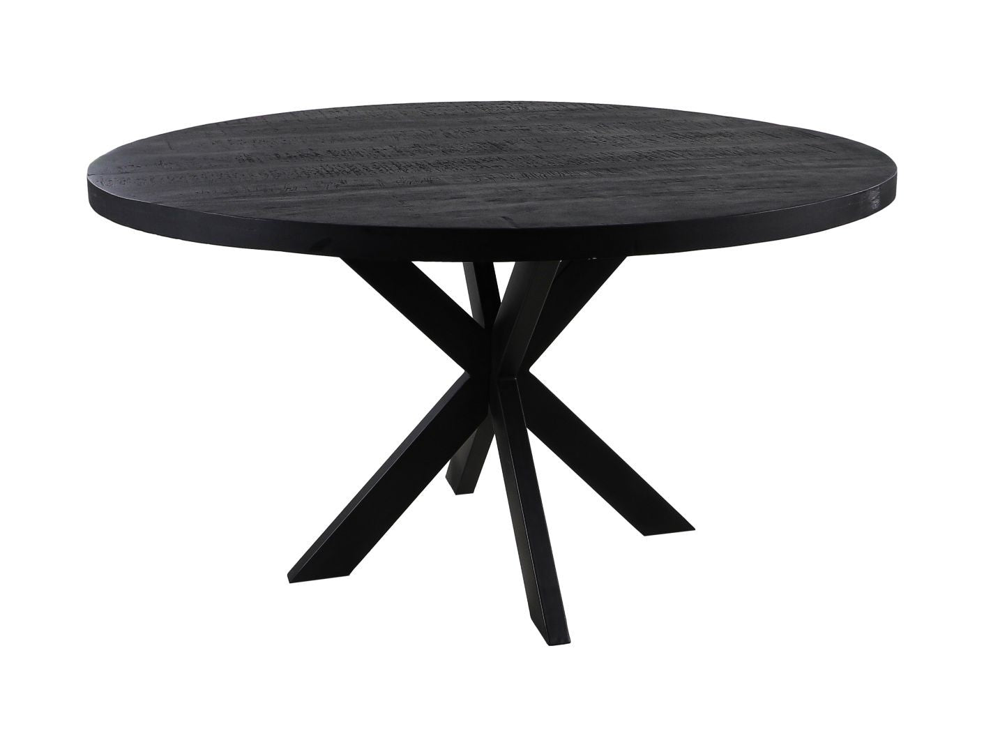 HSM Kollektion-Runder Esstisch Melbourne-130x130x76-Schwarz-Mango/Metall