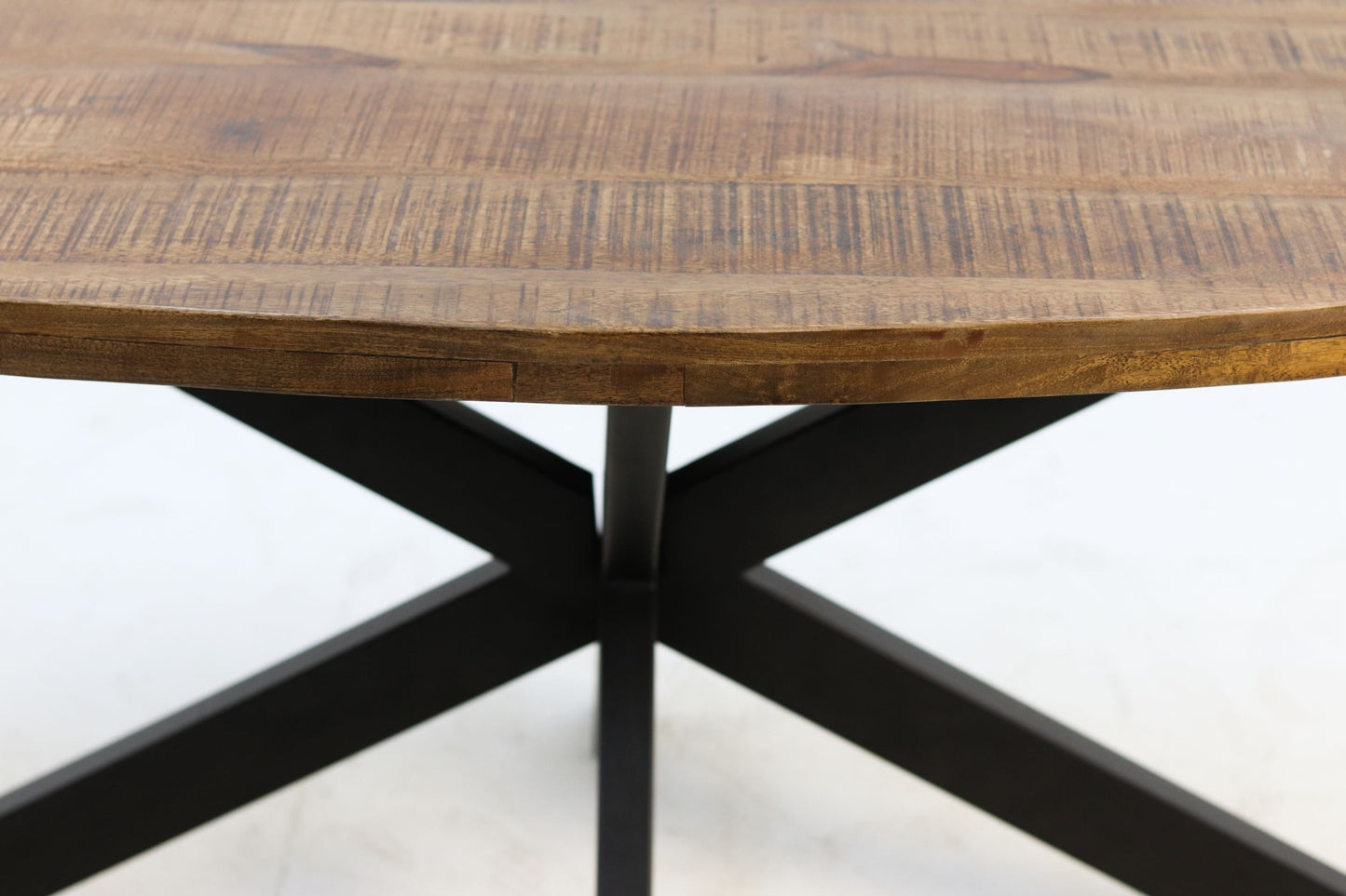 HSM Collection - Ovaler Esstisch Melbourne - 240x110x76 - Natur/Schwarz - Mango/Metall