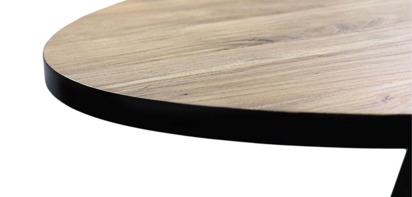 HSM Collection - Ovaler Esstisch Milano - 180x100x76 - Natur/Schwarz - Akazie/Metall