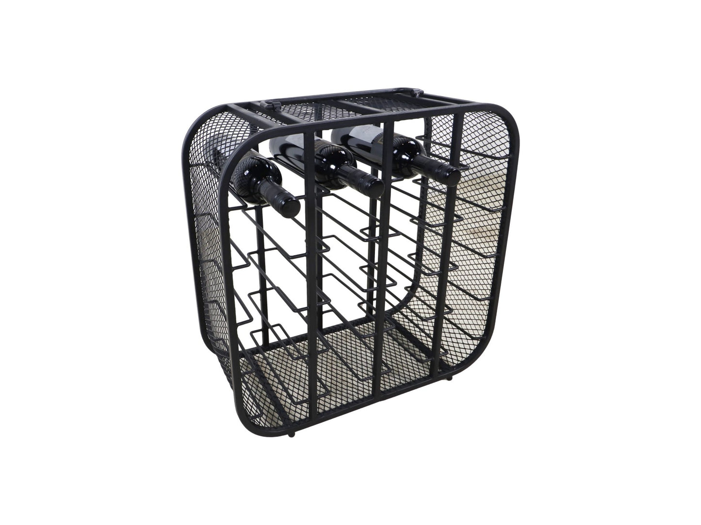 HSM Collection-Stand Weinregal 20 Flaschen-55x25x55-Schwarz-Metall