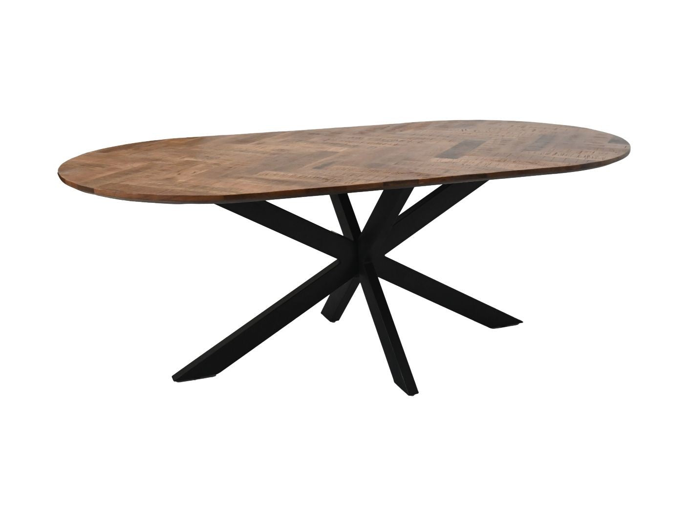 HSM Kollektion - Ovaler Esstisch Mosaik - 240x110x76 - Natur/Schwarz - Mango/Metall
