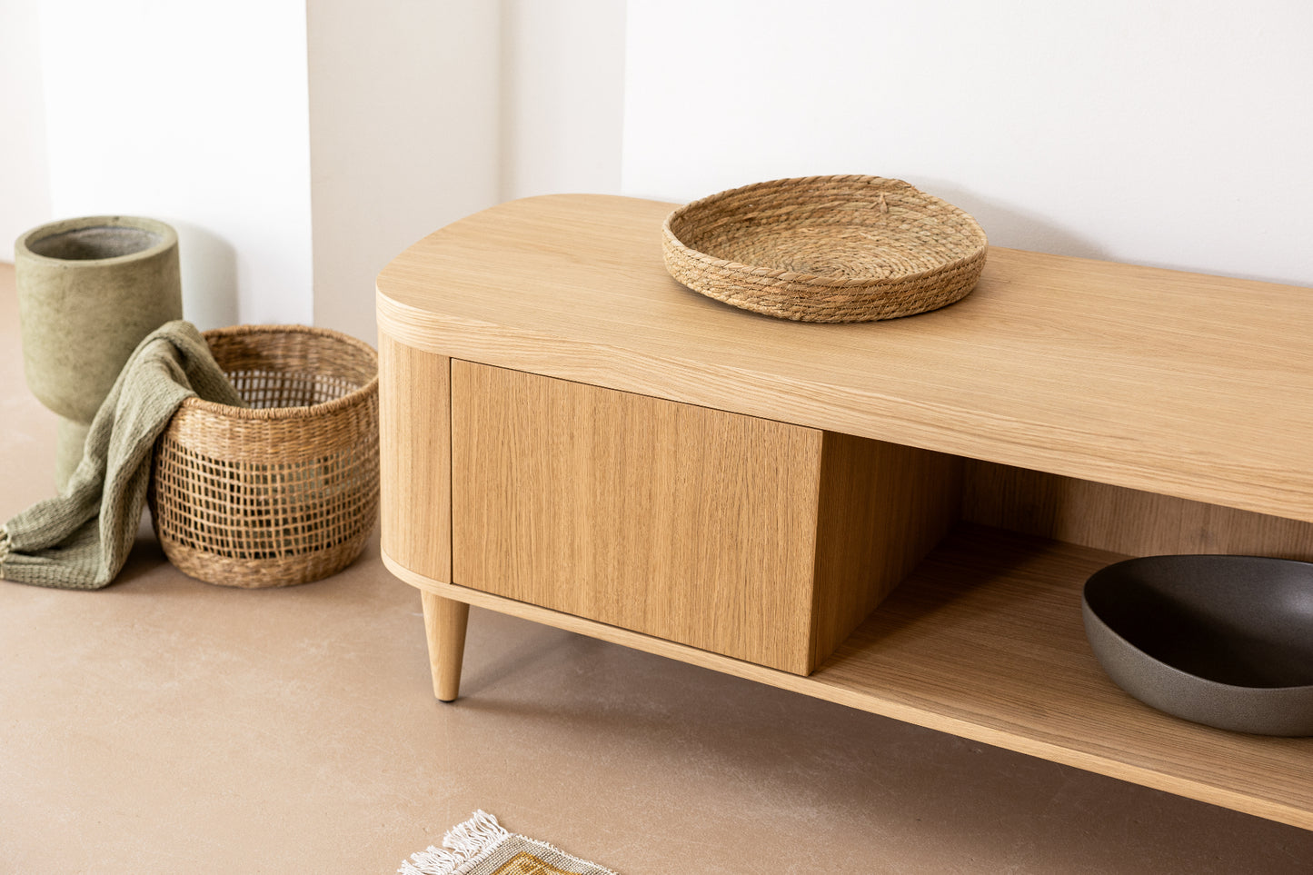 HSM Collection-TV-Schrank Dune 2 Tür-200x50x55-Natur-Eiche