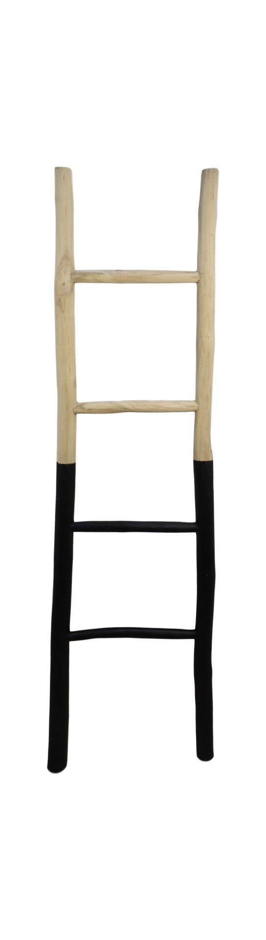 HSM Collection - Dekorative Leiter - 45x4x150 - Natur/Schwarz - Teak