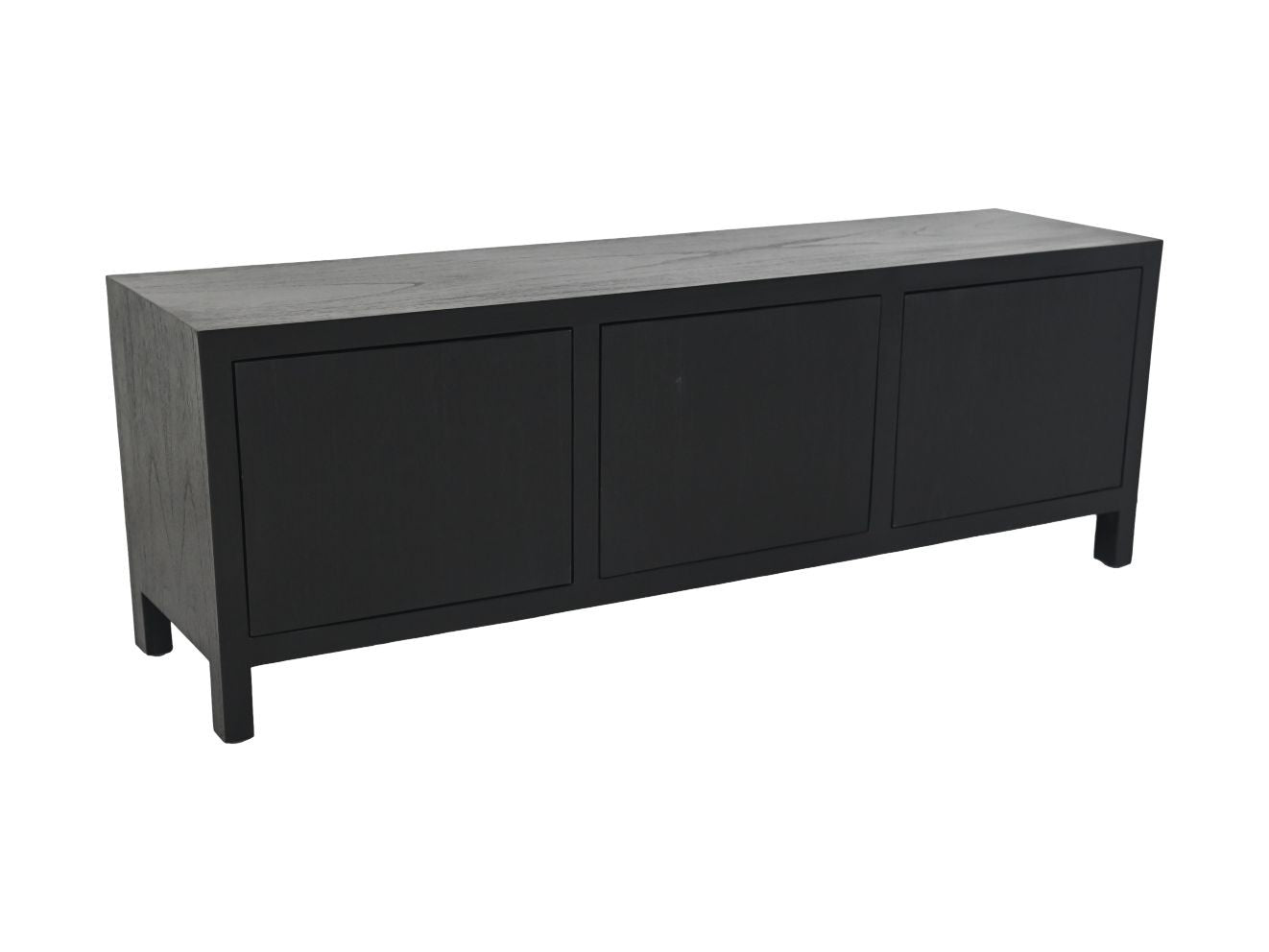 HSM Collection-TV-Schrank 3-türig-160x42x55-Schwarz-Teakfurnier
