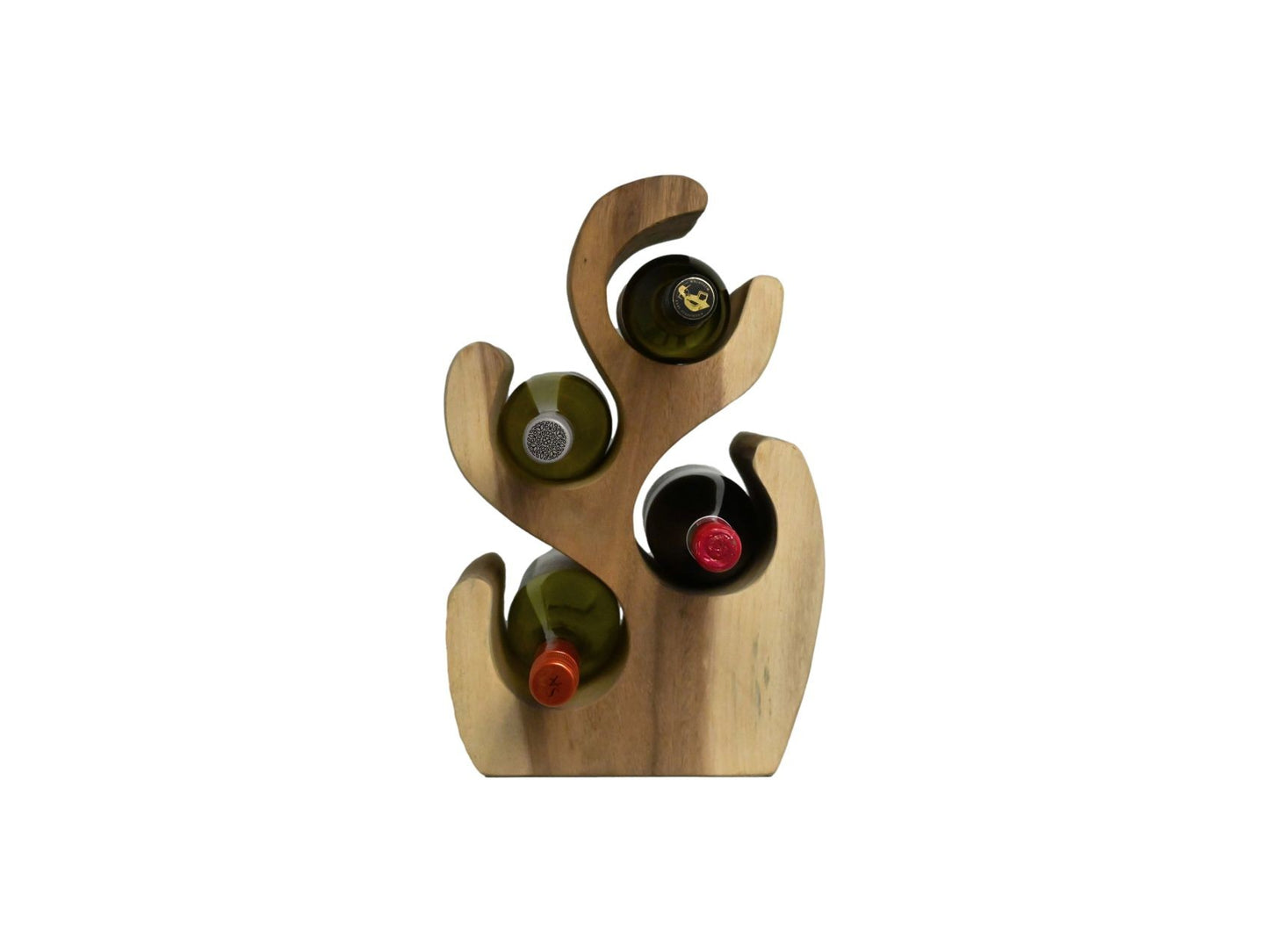 HSM Collection-Ständer Weinregal Vins 4 Flaschen-26x16x40-Natur-Munggur
