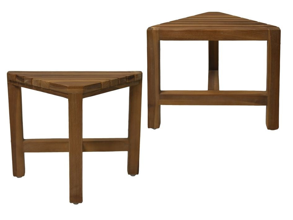 HSM Collection-Driehoekige Gartenbeistelltisch S/2-38x20x32-Natur-Teak