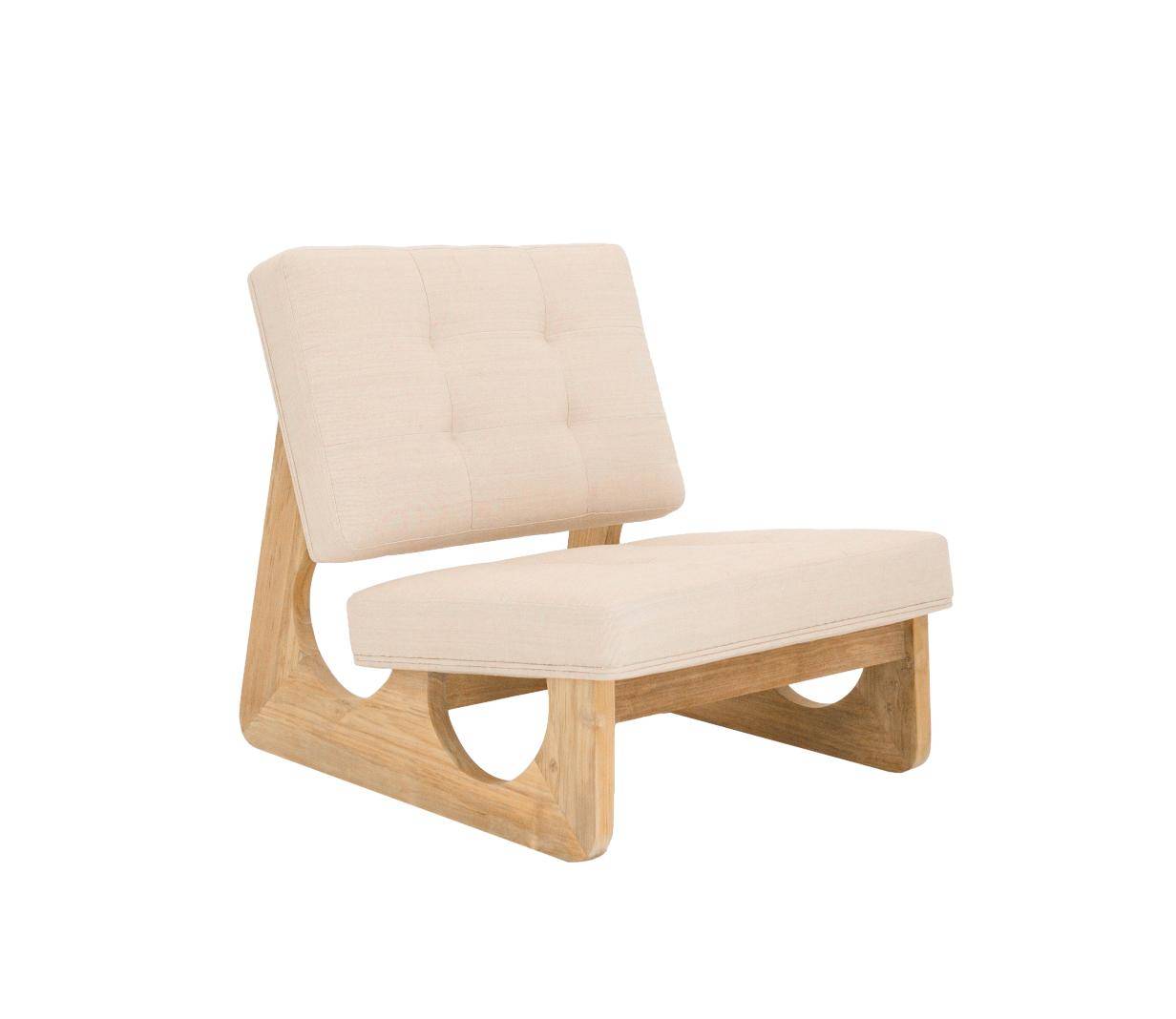 HSM Collection-Lounge Sessel Breeze -78x71x82-Natur/Weiß-Teak