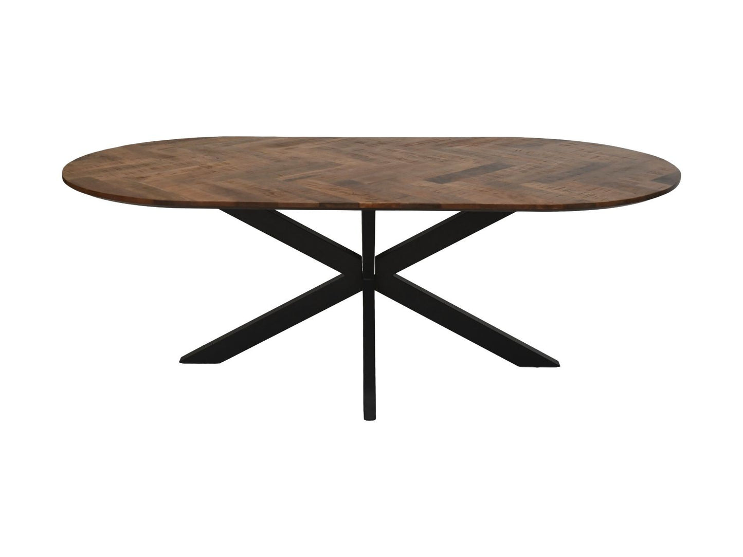 HSM Kollektion - Ovaler Esstisch Mosaik - 240x110x76 - Natur/Schwarz - Mango/Metall