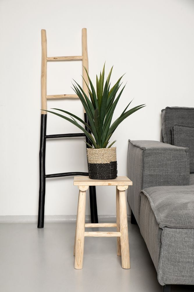 HSM Collection - Dekorative Leiter - 45x4x150 - Natur/Schwarz - Teak