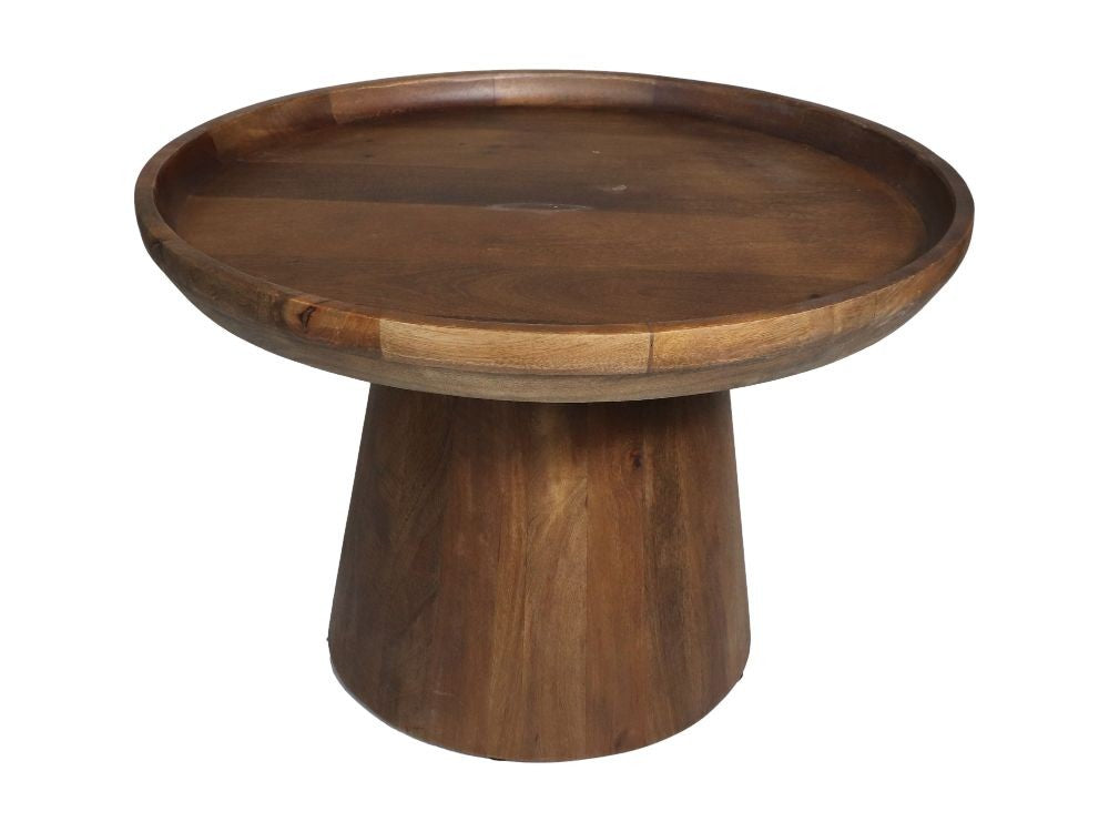 HSM Kollektion - Runder Beistelltisch Drum-60x60x40-Braun-Mango