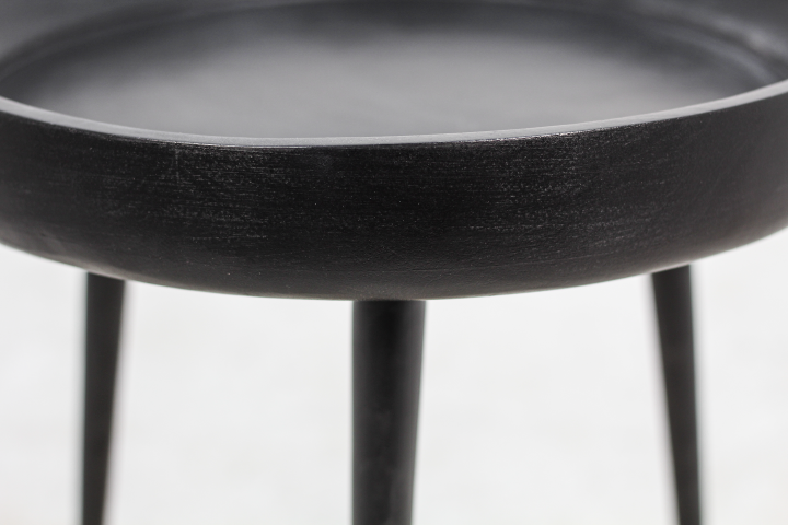 HSM Collection-Runde Beistelltisch Ventura-ø50x42-Schwarz-Mango/Metall