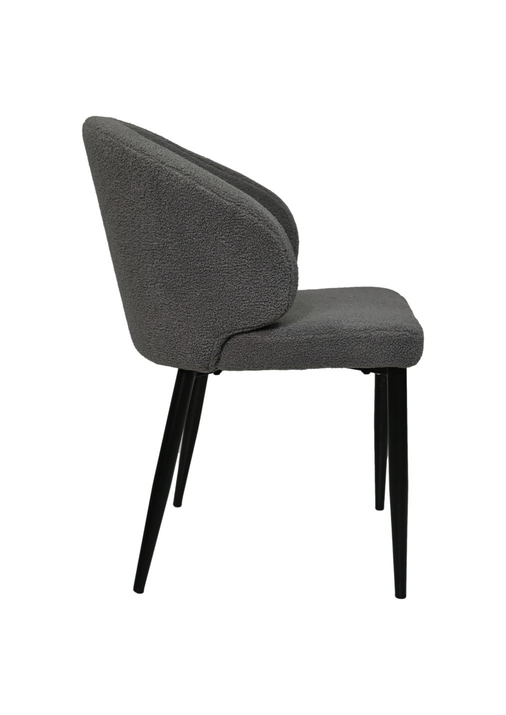 HSM Collection-Eetkamerstuhl Yuna S/2-60x54x82.5-Grau/Schwarz-Stoff/Metall