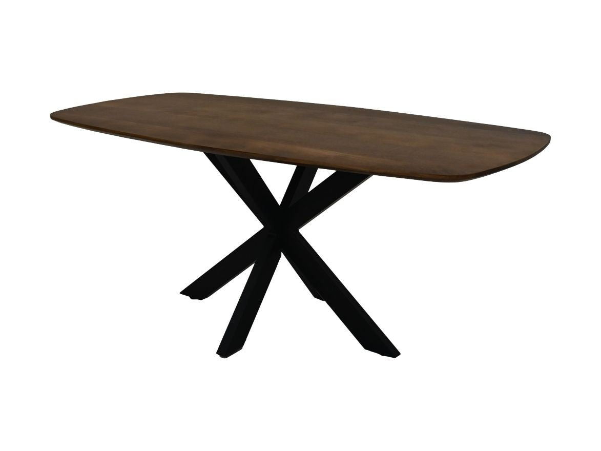 HSM Collection-Dänischer Esstisch-220x110x76-Natur/Schwarz-Mango/Metall