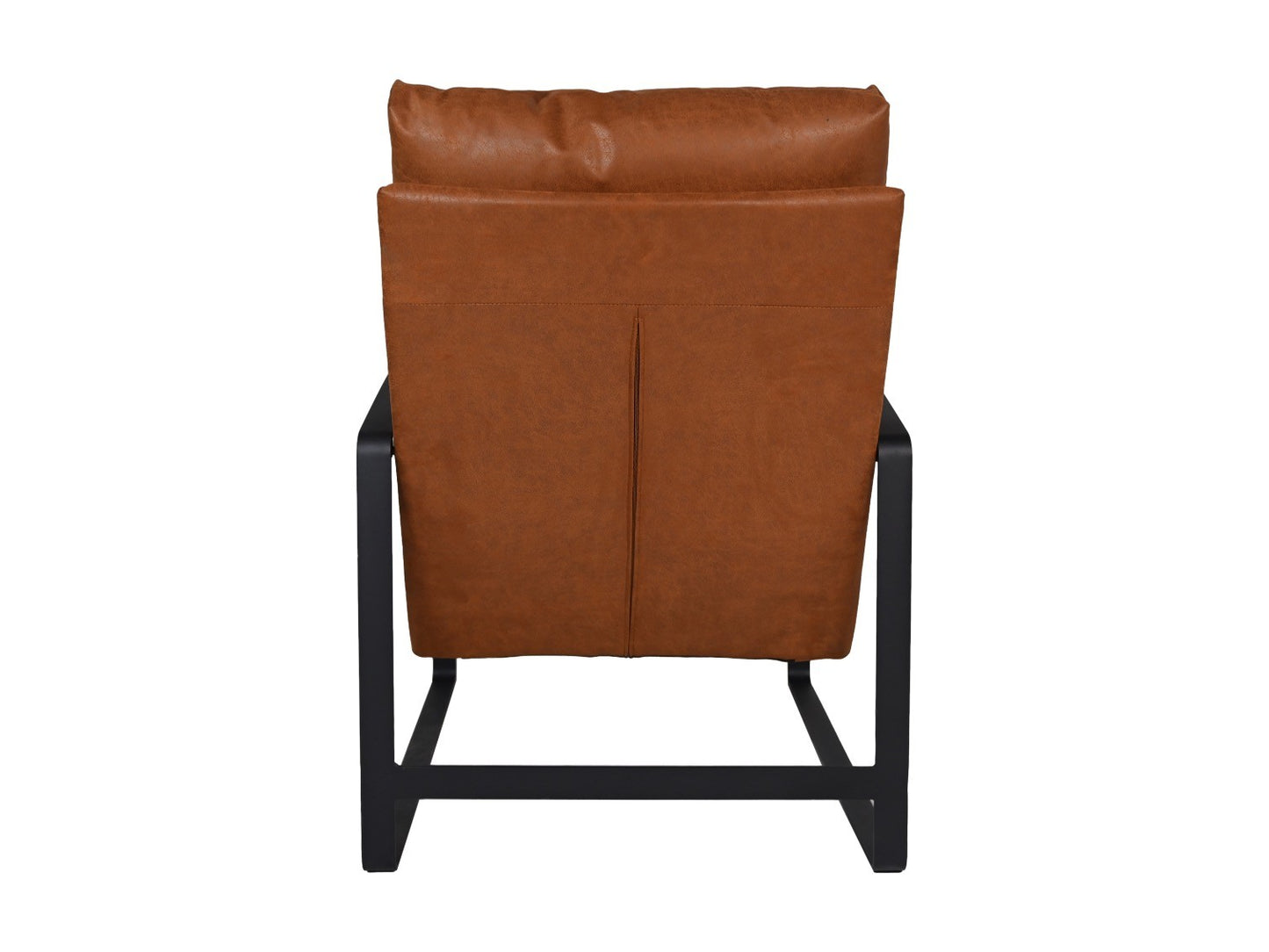 HSM Kollektion-Sessel Miami-95x65x95-Cognac/Schwarz-Leder/Metall