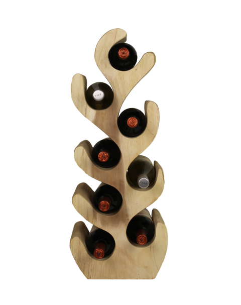 HSM Collection-Stand Weinregal Vins 8 Flaschen-27x20x72-Natur-Munggur