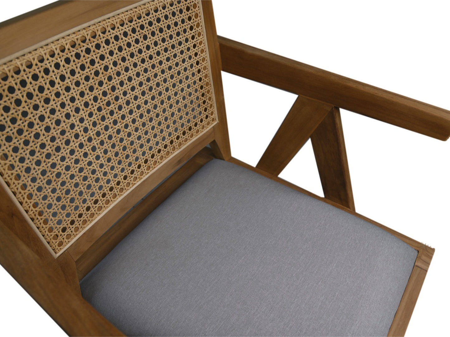 HSM Collection-Esszimmerstuhl Phi+ Sitz-52x54x83-Natur/Grau-Teak/Stoff