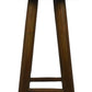 HSM Kollektion - Runder Barhocker Patchwork - 40x40x75 - Cognac/Braun - Leder/Teak