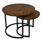 HSM Collection-Runde Beistelltisch Ronin S/2-ø60x45 / ø45x40-Braun/Schwarz-Mango/Metall