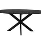 HSM Kollektion-Ovaler Esstisch-180x100x76-Schwarz-Marmor/Metall