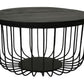 HSM Collection-Runde Beistelltische Maden S/2-ø60x33/ø45x30-Schwarz-Mango/Metall