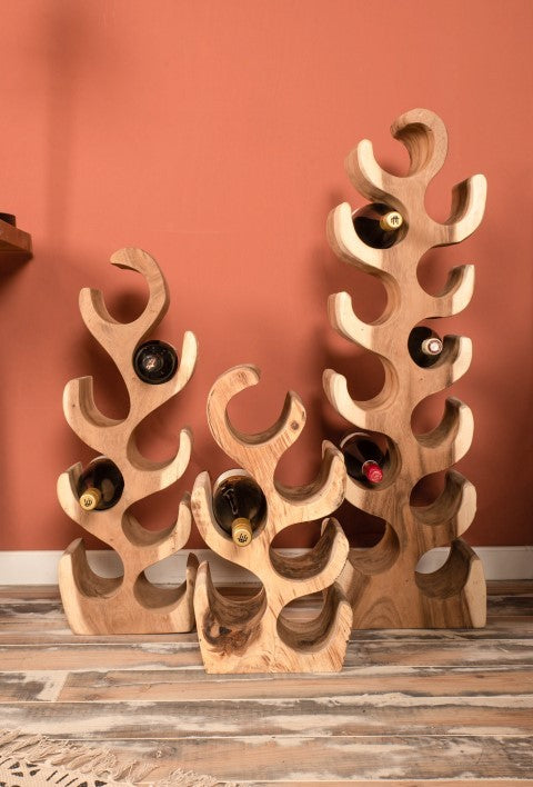 HSM Collection-Stand Weinregal Vins 8 Flaschen-27x20x72-Natur-Munggur
