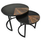 HSM Collection-Runde Beistelltisch Ronin S/2-ø60x45/ø45x40-Natur/Schwarz-Teak/Metall