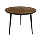 HSM Kollektion - Runder Beistelltisch Fishbone - 60x60x49 - Natur - Schwarz/Schwarz - Eiche/Metall