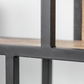 HSM Collection-Rundes Wanddekoregal-100x16x100-Natur/Schwarz-Mango/Metall