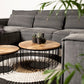 HSM Collection-Runde Beistelltische Maden S/2-ø60x33 / ø45x30-Natur/Schwarz-Mango/Metall