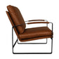 HSM Kollektion-Sessel Miami-95x65x95-Cognac/Schwarz-Leder/Metall