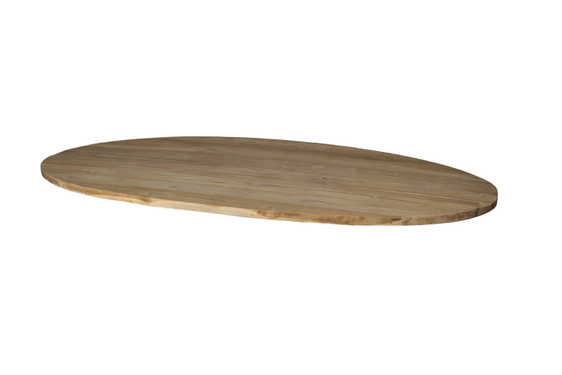 HSM Collection - Ovaler Tischplatte - 220x110x4 - Natur - Teak