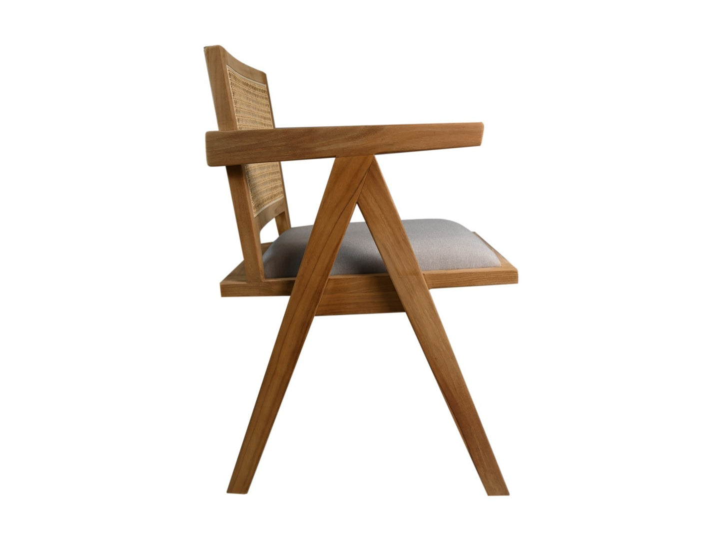 HSM Collection-Esszimmerstuhl Phi+ Sitz-52x54x83-Natur/Grau-Teak/Stoff