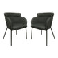 HSM Collection-Esszimmerstuhl Luca S/2-57x60x81-Anthrazit/Schwarz-Stoff/Metall