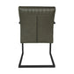 HSM Collection-Esszimmerstuhl Texas Mit Armlehne S/2-55x50x85-Grün/Schwarz-Leder/Metall
