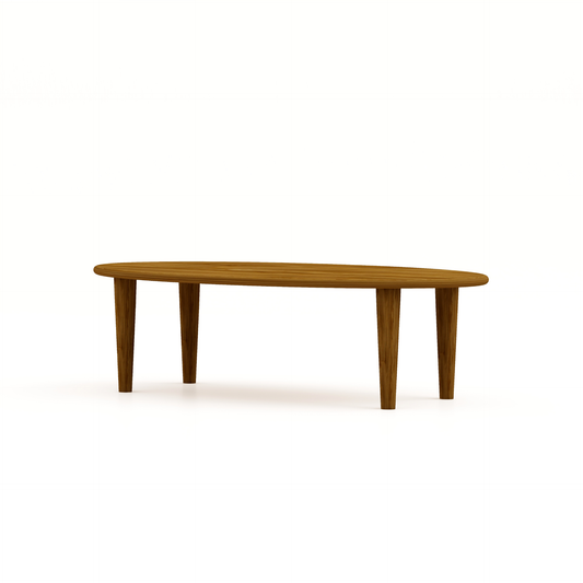 HSM Kollektion - Ovaler Couchtisch Tide-130x70x39-Braun-Mango