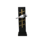 HSM Collection-Stand Weinregal 4 Flaschen-25x25x80-Schwarz/Gold-Mango/Metall
