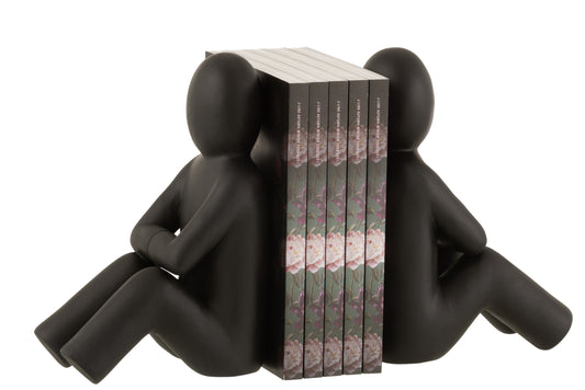 SET VON 2 BÜCHERSTÜTZEN P'TIT MAURICE POLY SCHWARZ