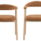 HSM Collection-Esszimmerstuhl Ella Mit Arm S/2-56x54x76-Terrakotta/Weiß Pigmentiert-Stoff/Eiche