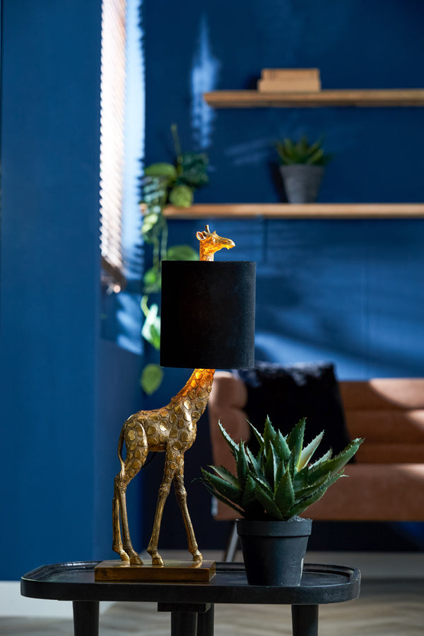 Tischlampe Giraffe - Gold/Schwarz - 26x16x61cm