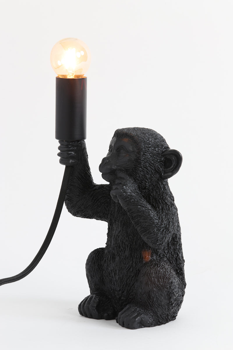 Tischlampe Affe - Schwarz - 13x12,5x23,5cm