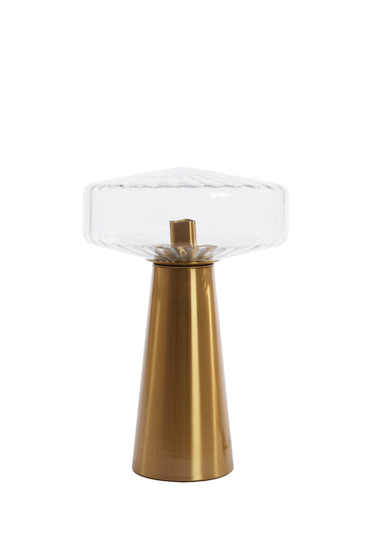 Tischlampe Pleat - Glas/Gold - Ø30cm